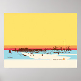 Surf Days - Galveston Island, Pleasure Pier Poster