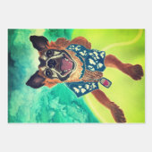 Surf Dog Geschenkpapier Set (Vorderseite)
