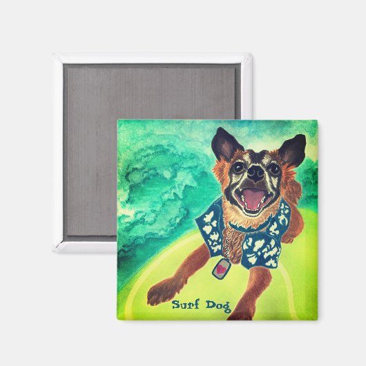 Surf Dog Magnet (Vorderseite/Rückseite)