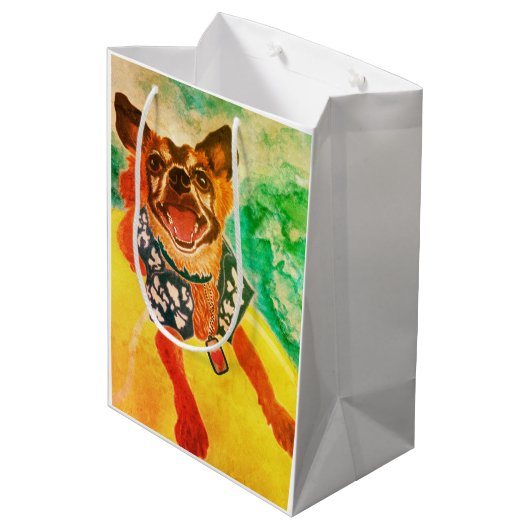 Surf Dog Mittlere Geschenktüte (Rückseite Schrägansicht)