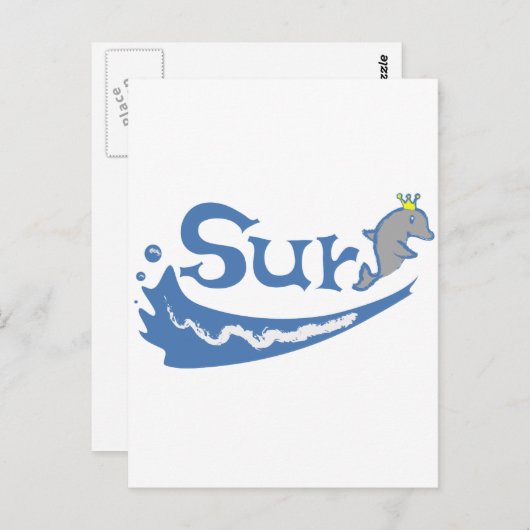 Surf Dolphin Postkarte (Vorne/Hinten)