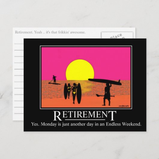 SURF: Endloses Wochenende Postkarte (Vorne/Hinten)