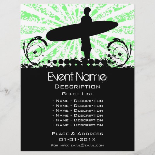 Surf Event-Werbeaktion Flyer (Vorne)