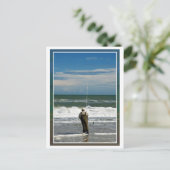 Surf Fishing Postkarte (Stehend Vorderseite)