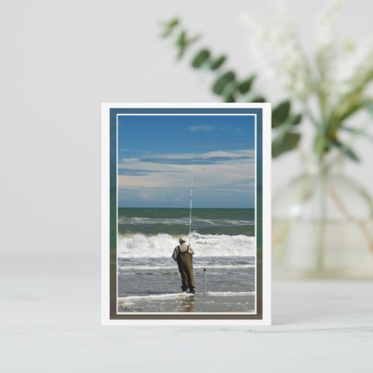 Surf Fishing Postkarte (Stehend Vorderseite)