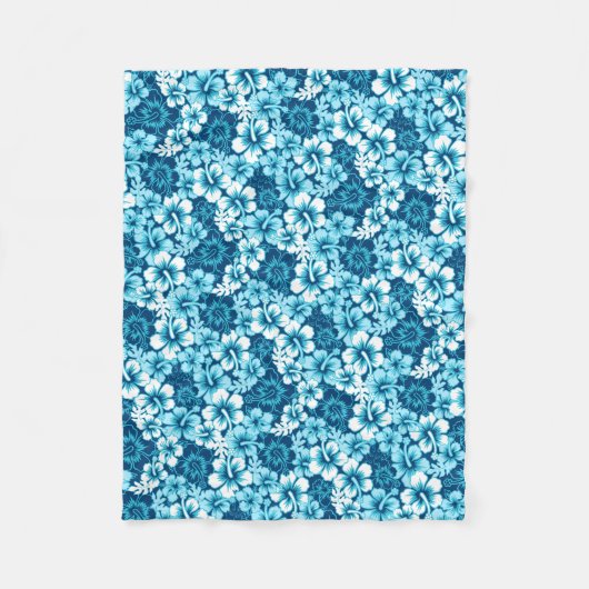 Surf floral Hibiskus Fleecedecke (Vorderseite)
