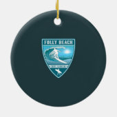 Surf Folly Beach South Carolina Keramik Ornament (Hinten)