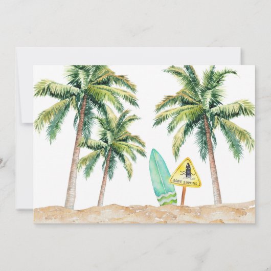 Surf Geburtstag Danke Karte (Rückseite)