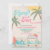 Surf-Geburtstags-Strandparty-Einladung Einladung (Vorderseite)