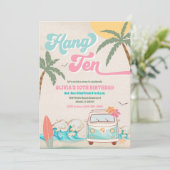 Surf-Geburtstags-Strandparty-Einladung Einladung (Stehend Vorderseite)