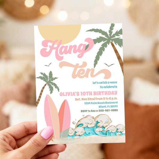 Surf Geburtstagsparty-Einladung Einladung