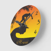 Surf: Hawaii Runde Wanduhr (Winkel)