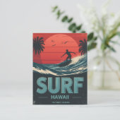 Surf Hawaii Sunset Vibes Postkarte (Stehend Vorderseite)