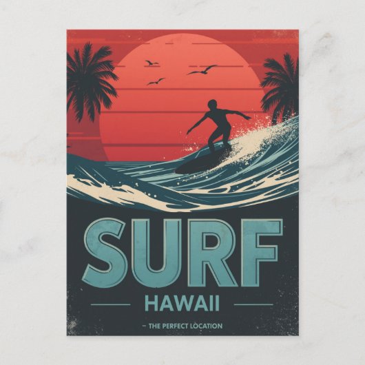 Surf Hawaii Sunset Vibes Postkarte (Vorderseite)