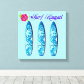Surf Hawaii Surfboards Leinwanddruck (Insitu (Holzboden))