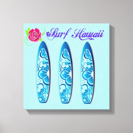 Surf Hawaii Surfboards Leinwanddruck (Vorderseite)