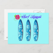 Surf Hawaii Surfboards Postkarte (Vorne/Hinten)