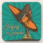 Surf Hawaii Surfer Sommer | Surfer Girl Untersetze Getränkeuntersetzer (Vorderseite)