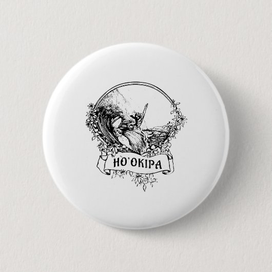 Surf Hookipa Maui Hawaii Vintage Retro Surfen Button (Vorderseite)