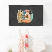 Surf-Hund Retro-Strand Sommer Banner (Insitu)