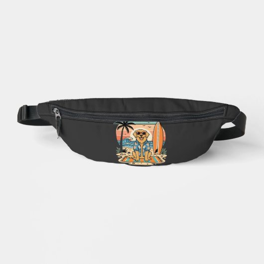 Surf-Hund Retro-Strand Sommer Bauchtasche (Vorderseite)