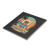 Surf-Hund Retro-Strand Sommer Fliese (Seite)
