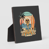 Surf-Hund Retro-Strand Sommer Fotoplatte (Vorderseite)