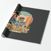 Surf-Hund Retro-Strand Sommer Geschenkpapier (Ungerollt)
