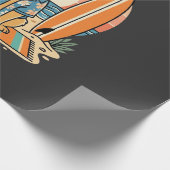 Surf-Hund Retro-Strand Sommer Geschenkpapier (Ecke)