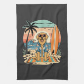 Surf-Hund Retro-Strand Sommer Geschirrtuch (Vertikal)