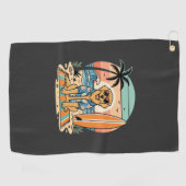 Surf-Hund Retro-Strand Sommer Golfhandtuch (Horizontal)