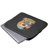 Surf-Hund Retro-Strand Sommer Laptopschutzhülle (Vorne Knopf)