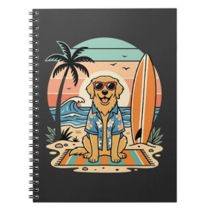 Surf-Hund Retro-Strand Sommer Notizblock