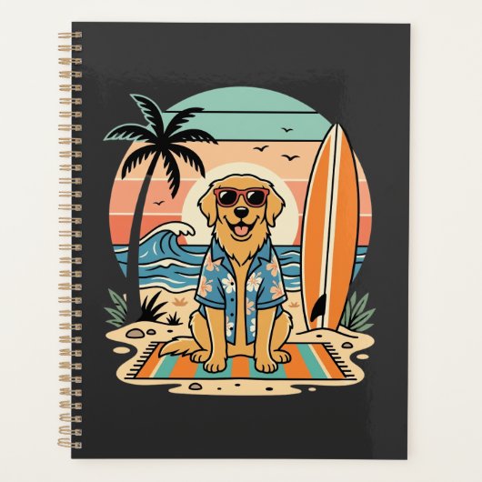 Surf-Hund Retro-Strand Sommer Planer (Vorderseite)
