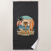 Surf-Hund Retro-Strand Sommer Strandtuch (Vorderseite)