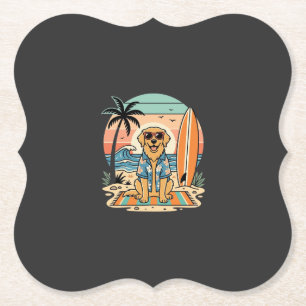 Surf-Hund Retro-Strand Sommer Untersetzer