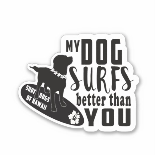 Surf Hunde Hawaii Gauntlet Sticker (Vorderseite)