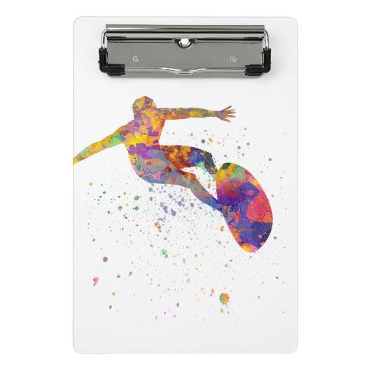 surf in watercolor mini klemmbrett (Vorderseite)