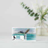 Surf Instructor |  Surfboard Active Sports Visitenkarte (Stehend Vorderseite)