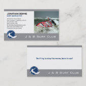 Surf-Instructor | Surfbret Aktive Erholung Visitenkarte (Vorne/Hinten)