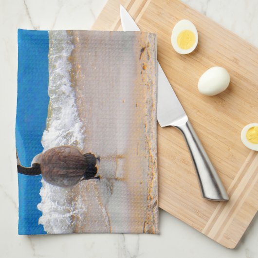 Surf ist auf! - Gänse Geschirrtuch (Viertel Falte)