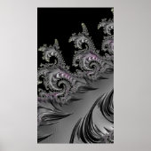 Surf ist auf! Gunmetal Gray Fraktal Abstact Art Poster (Vorne)