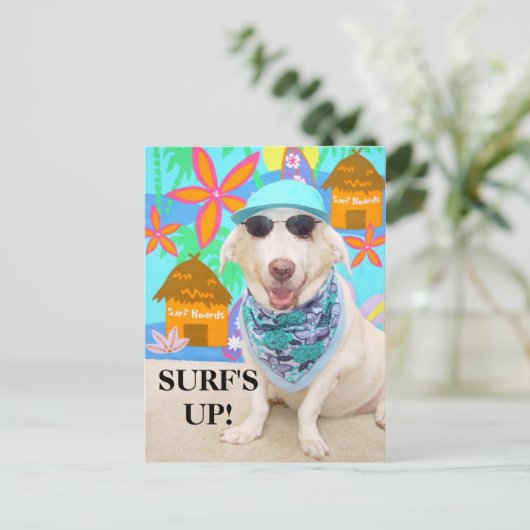 SURF IST AUF! POSTKARTE (Stehend Vorderseite)