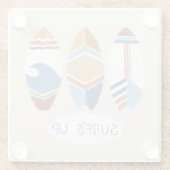 Surf ist auf! Surfbretter Glasuntersetzer (Rückseite)