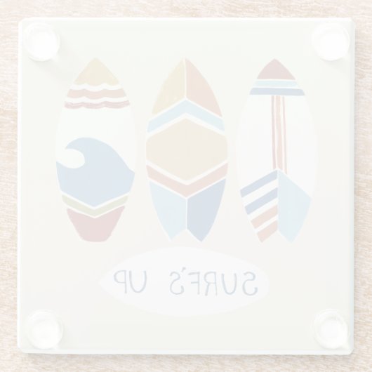 Surf ist auf! Surfbretter Glasuntersetzer (Rückseite)