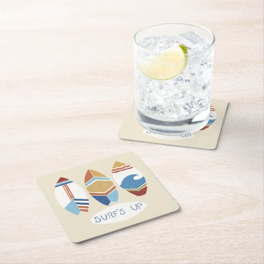 Surf ist auf! Surfbretter Rechteckiger Pappuntersetzer (Vor Ort)