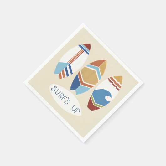 Surf ist auf! Surfbretter Serviette (Ecke)
