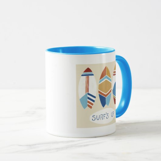 Surf ist auf! Surfbretter Tasse (VorderseiteRechts)