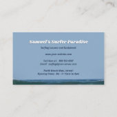 Surf ist auf visitenkarte (Rückseite)