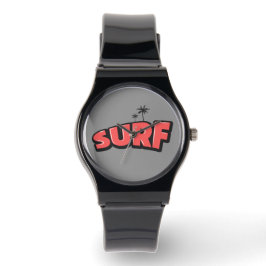 Surf, just surf. In red and gray Armbanduhr